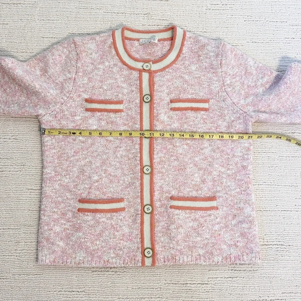 J. CREW Marled Women’s L Orange Lady Jacket Cardigan Academia Preppy Lady Boss